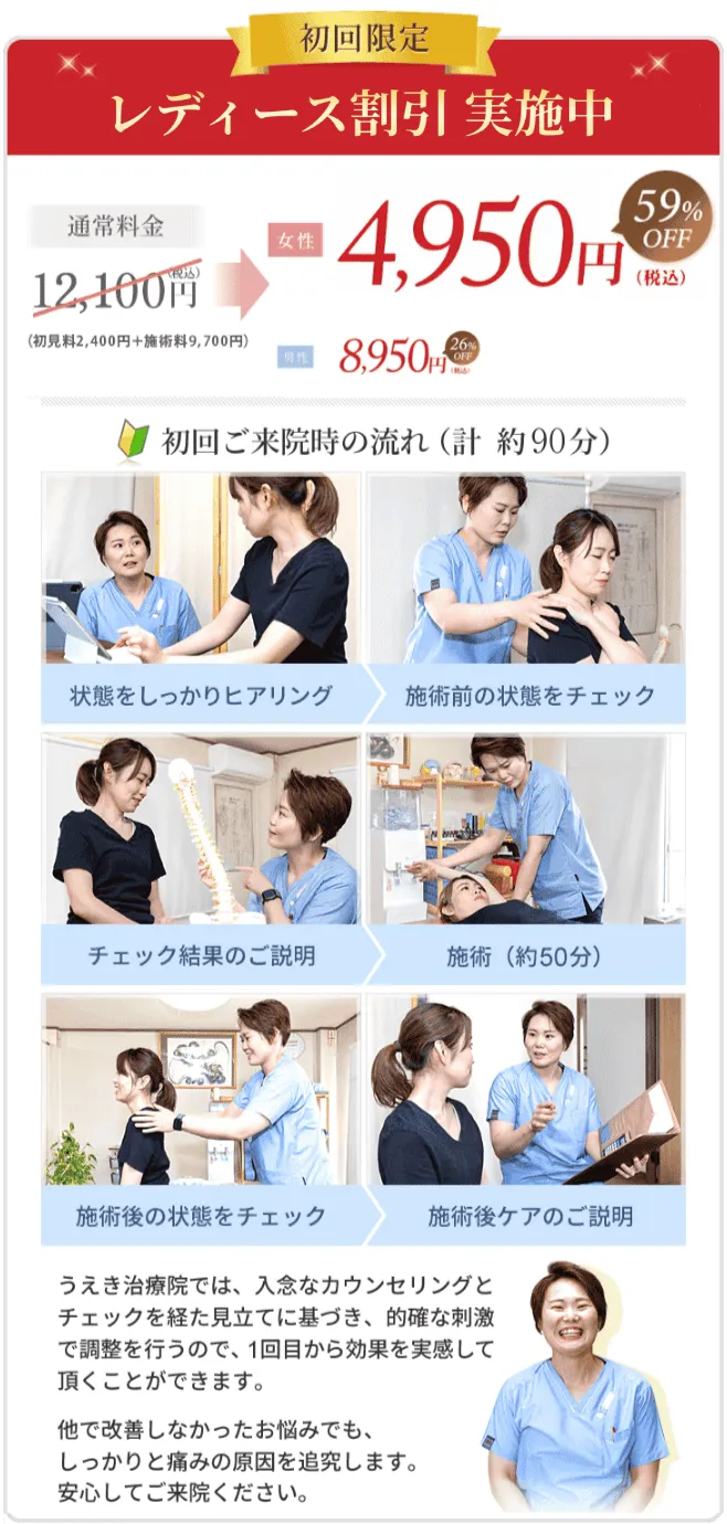 レディース割引実施中